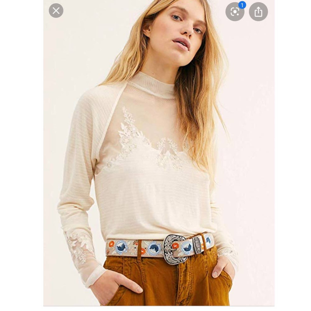 Free People Saheli Blouse Ivory  NWT | Size XS